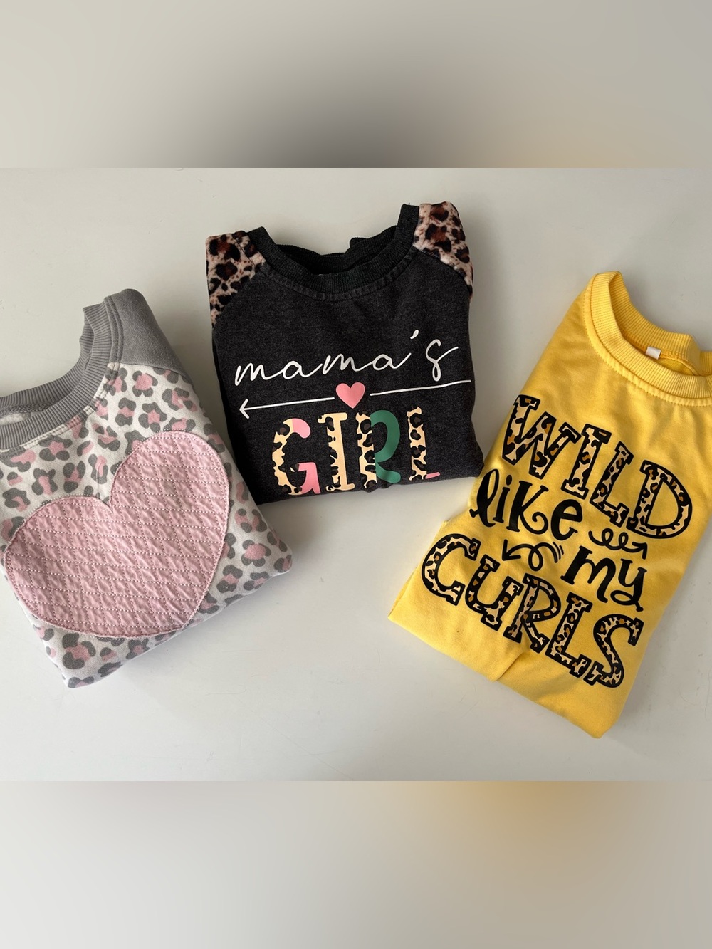 Girls Sweatshirt Lot of 3 Leopard Print